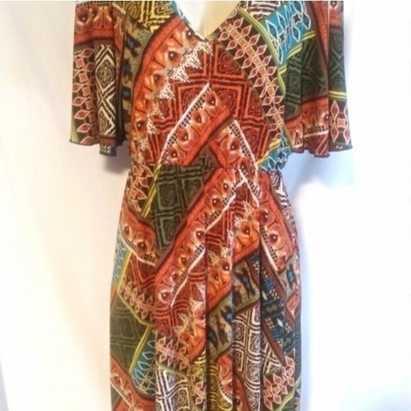 Casa Lee Multi Patterned Dress M - Picture 4 of 5